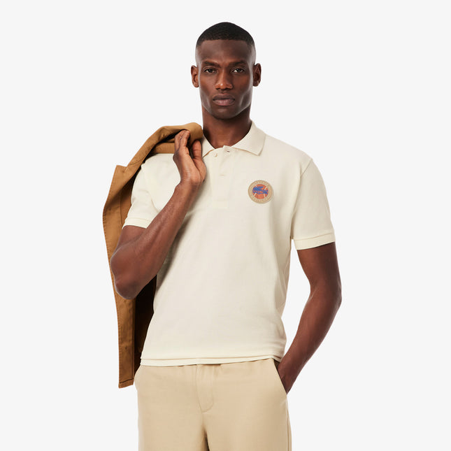 Lacoste Mens Classic Fit Petit Pique Badge Polo - Cream