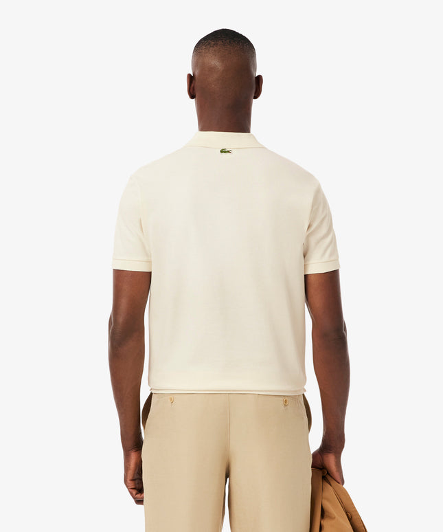 Lacoste Mens Classic Fit Petit Pique Badge Polo - Cream