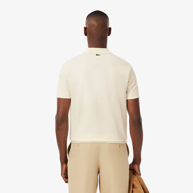 Lacoste Mens Classic Fit Petit Pique Badge Polo - Cream