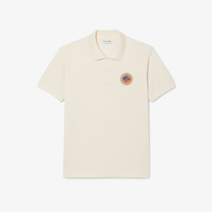 Lacoste Mens Classic Fit Petit Pique Badge Polo - Cream