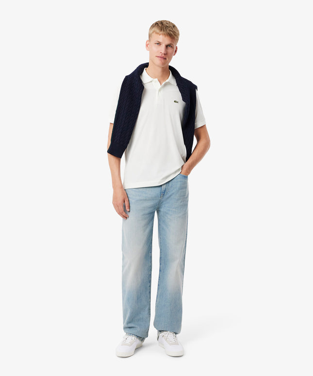 Lacoste Mens Light Pique Polo - White