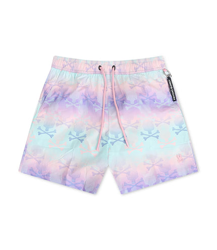 Psycho Bunny Forster Bunny Printed Swim Trunk - Lavender Gray