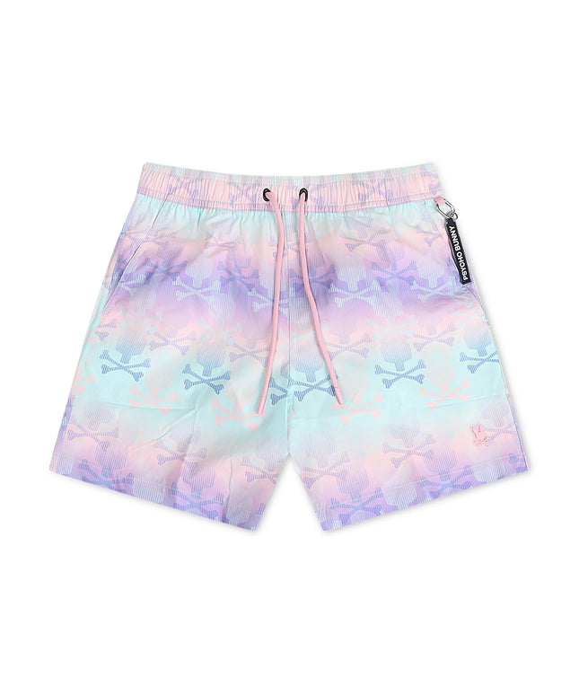 Psycho Bunny Forster Bunny Printed Swim Trunk - Lavender Gray