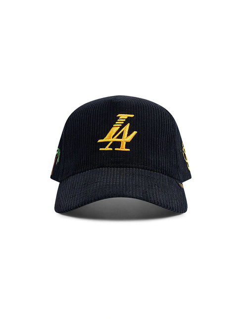 Reference Paradise LA Corduroy Hat - Black/Yellow