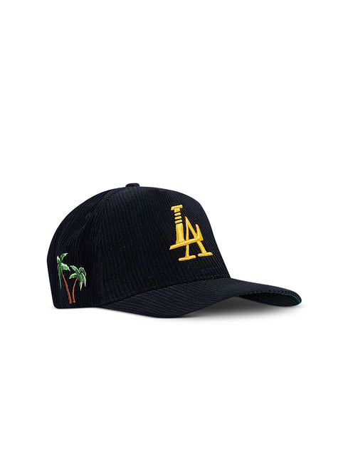 Reference Paradise LA Corduroy Hat - Black/Yellow