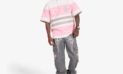 Sugarhill Roadrunners Box-Fit Rugby Polo - Pink Grey