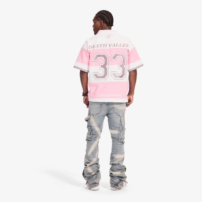 Sugarhill Roadrunners Box-Fit Rugby Polo - Pink Grey