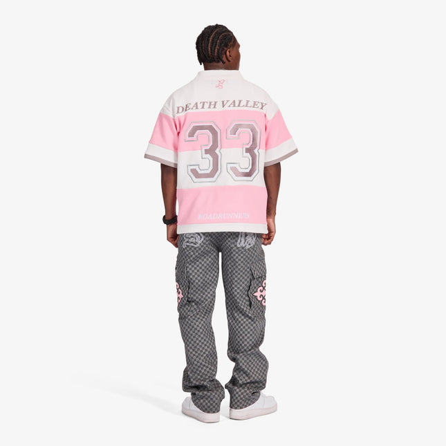 Sugarhill Roadrunners Box-Fit Rugby Polo - Pink Grey