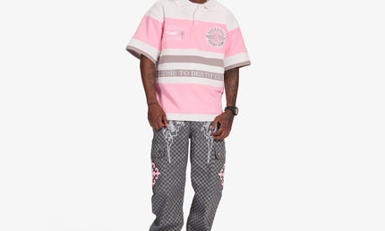 Sugarhill Roadrunners Box-Fit Rugby Polo - Pink Grey