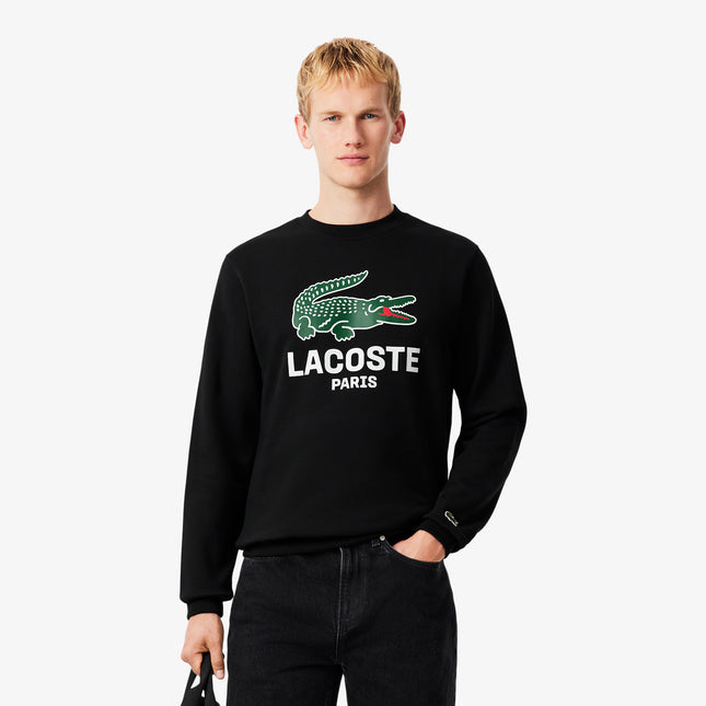 Lacoste Printed Crewneck Sweatshirt - Black
