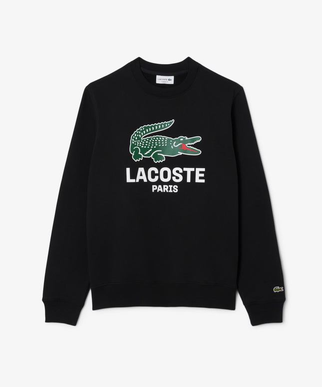 Lacoste Printed Crewneck Sweatshirt - Black