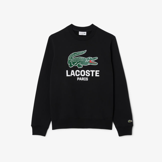 Lacoste Printed Crewneck Sweatshirt - Black