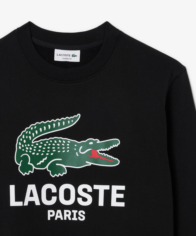 Lacoste Printed Crewneck Sweatshirt - Black
