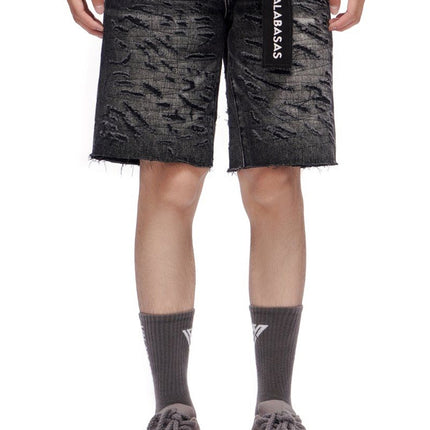 Valabasas Scrape Shorts - Grey Wash