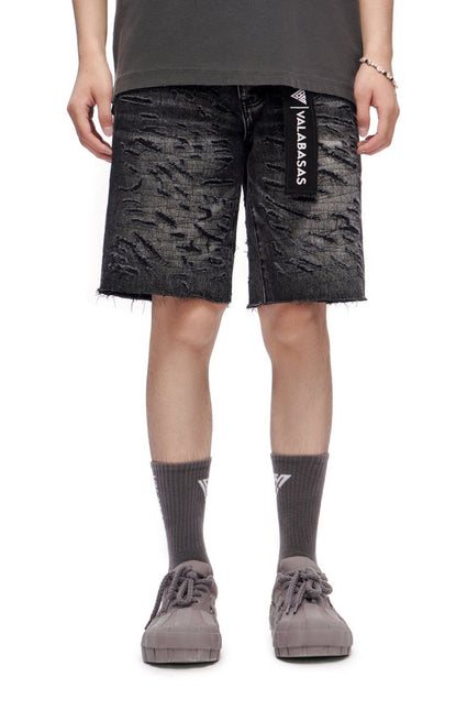 Valabasas Scrape Shorts - Grey Wash