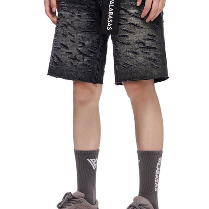 Valabasas Scrape Shorts - Grey Wash