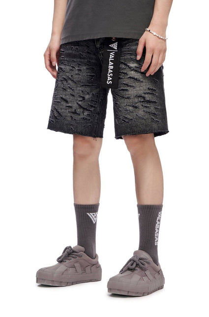 Valabasas Scrape Shorts - Grey Wash