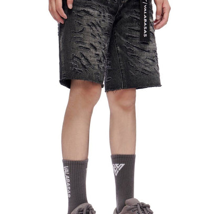 Valabasas Scrape Shorts - Grey Wash