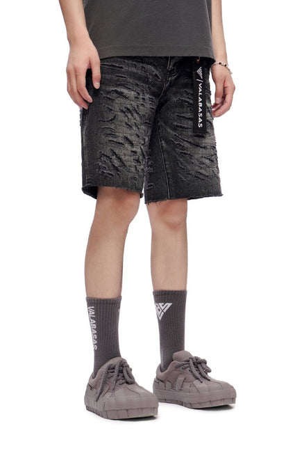 Valabasas Scrape Shorts - Grey Wash