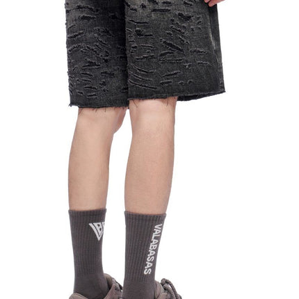 Valabasas Scrape Shorts - Grey Wash