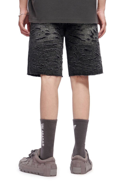 Valabasas Scrape Shorts - Grey Wash