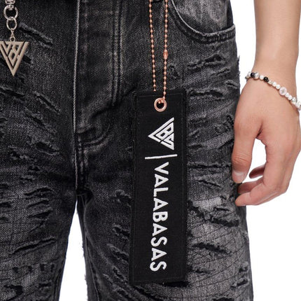 Valabasas Scrape Shorts - Grey Wash