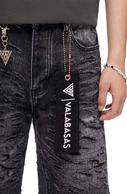 Valabasas Scrape Shorts - Grey Wash