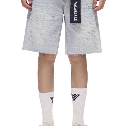 Valabasas Scrape Shorts - Light Blue Wash