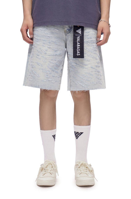 Valabasas Scrape Shorts - Light Blue Wash