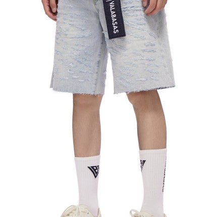 Valabasas Scrape Shorts - Light Blue Wash