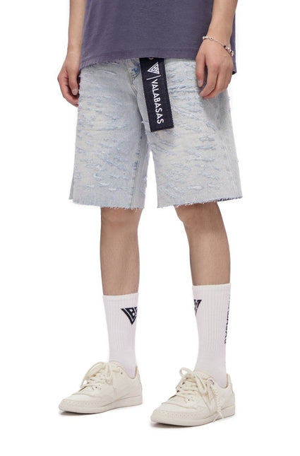 Valabasas Scrape Shorts - Light Blue Wash