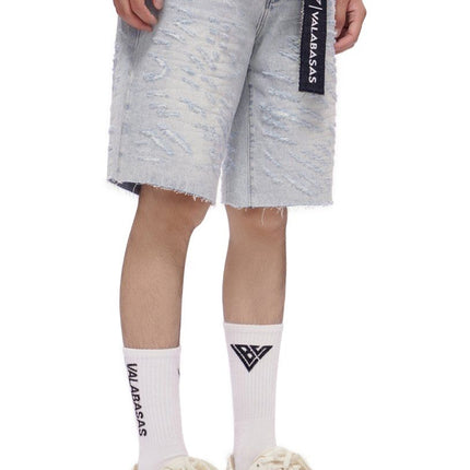 Valabasas Scrape Shorts - Light Blue Wash