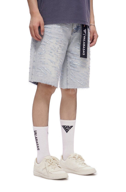 Valabasas Scrape Shorts - Light Blue Wash