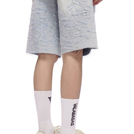 Valabasas Scrape Shorts - Light Blue Wash
