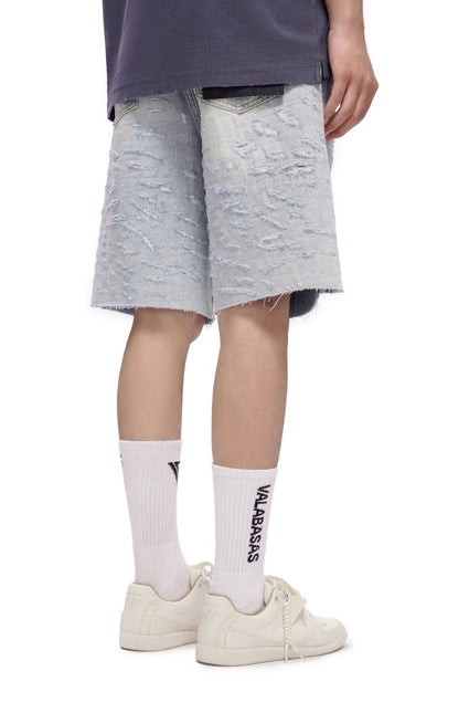 Valabasas Scrape Shorts - Light Blue Wash