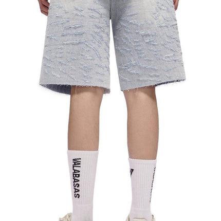 Valabasas Scrape Shorts - Light Blue Wash