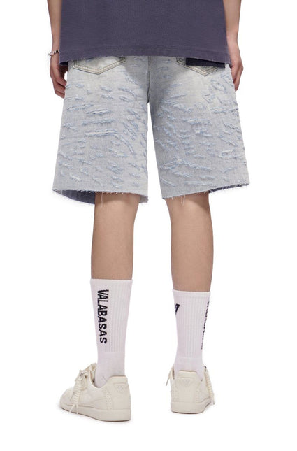 Valabasas Scrape Shorts - Light Blue Wash