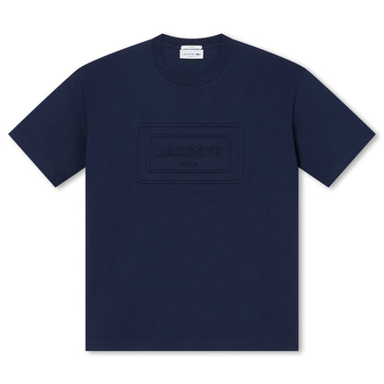 Lacoste Embroidered Cotton Tee - Navy