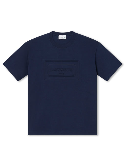 Lacoste Embroidered Cotton Tee - Navy