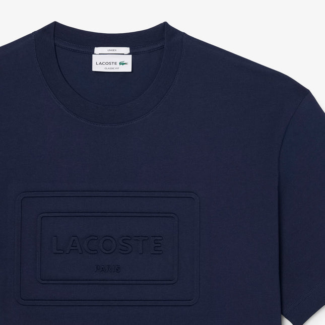Lacoste Embroidered Cotton Tee - Navy
