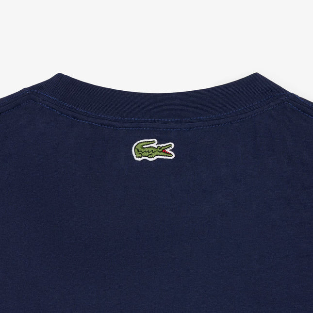 Lacoste Embroidered Cotton Tee - Navy
