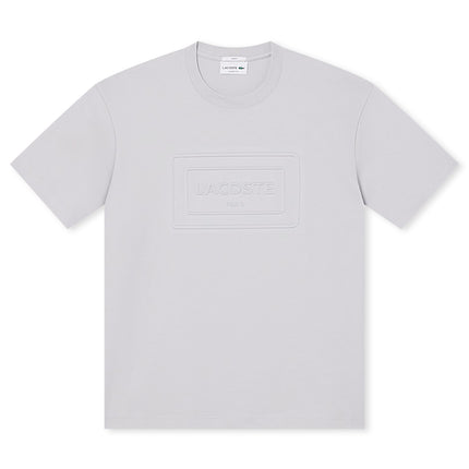 Lacoste Embroidered Cotton Tee - Light Grey