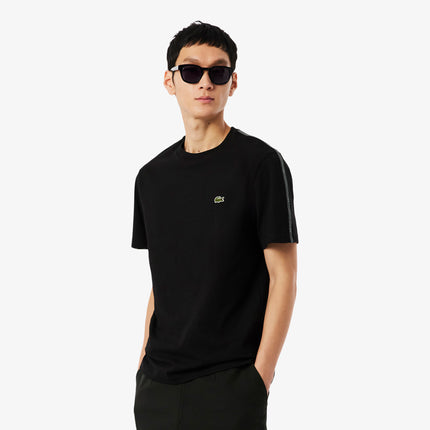 Lacoste Branded Stripe Band Tee - Black