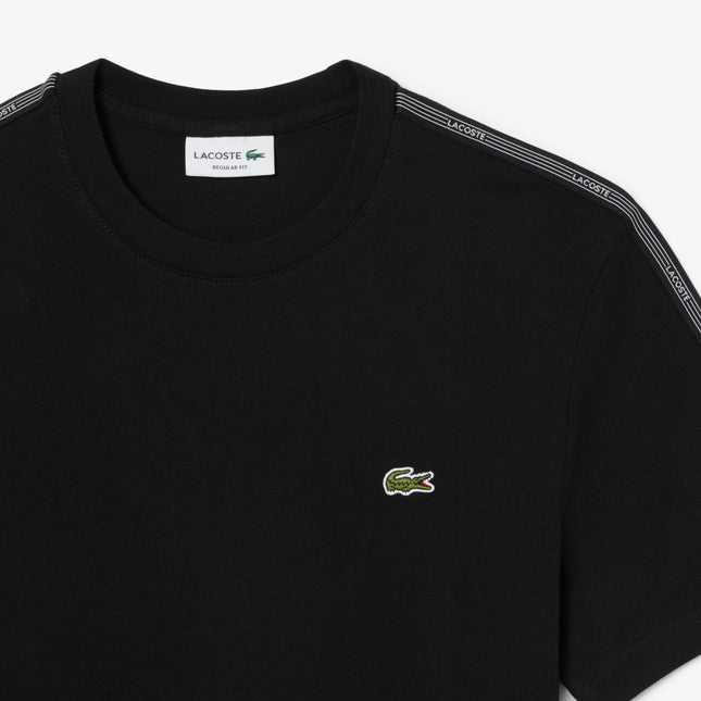 Lacoste Branded Stripe Band Tee - Black