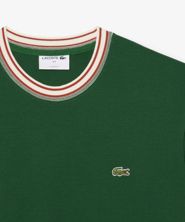 Lacoste Made in France Stripe Neck Tee - Green