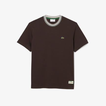 Lacoste Made in France Stripe Neck Tee - Black