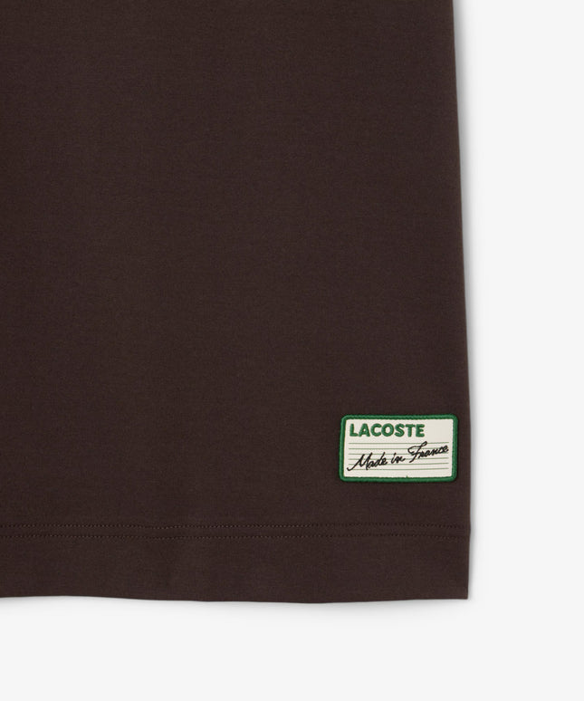 Lacoste Made in France Stripe Neck Tee - Black