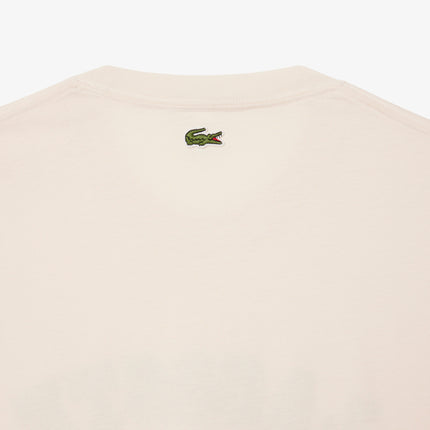 Lacoste Print Cotton Tee - Cream