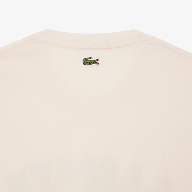 Lacoste Print Cotton Tee - Cream