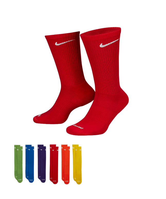 Nike Dri-Fit 6-Pack Cushioned Crew Socks - Rainbow